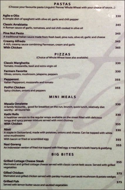 Estasi Cafe menu