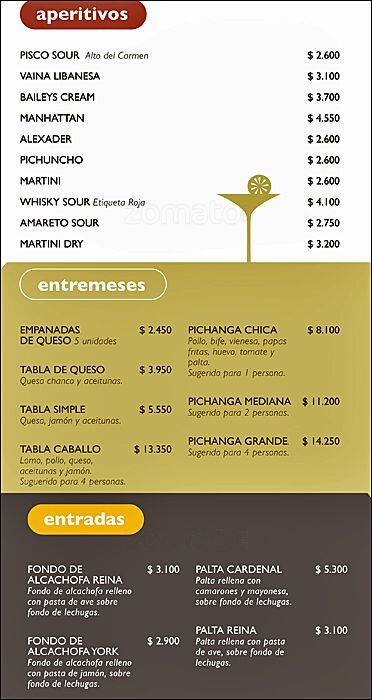 El Pollo Caballo Menu,Menú para El Pollo Caballo 