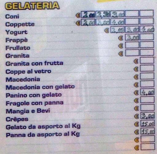 Menu di Blue Ice 