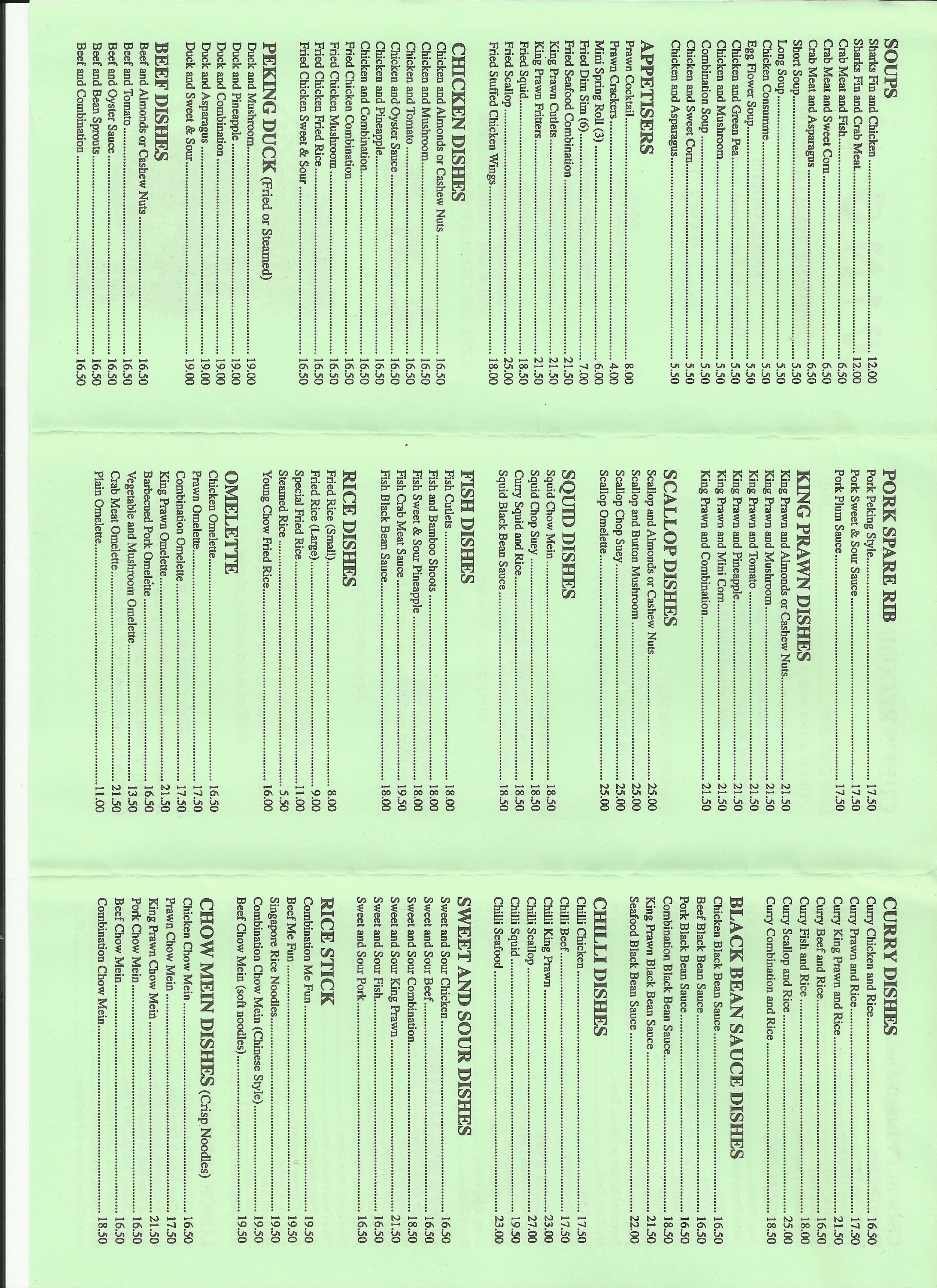 Wing Ho Chinese Restaurant Menu Zomato Australia