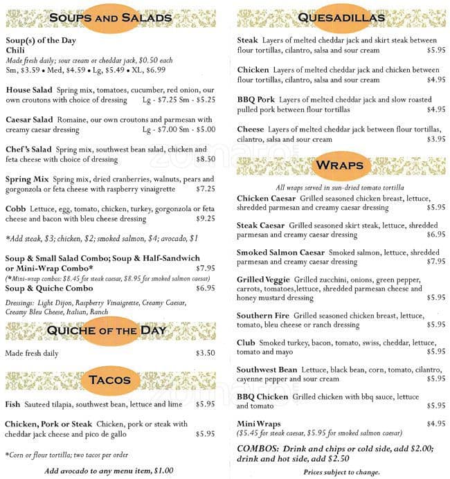 Now Serving Menu, Menu for Now Serving, La Grange, Chicago Urbanspoon