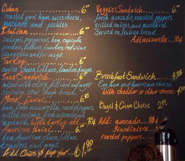 Domani Cafe menu