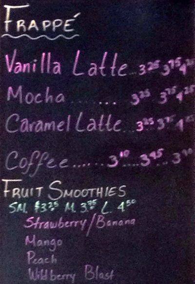 Domani Cafe menu