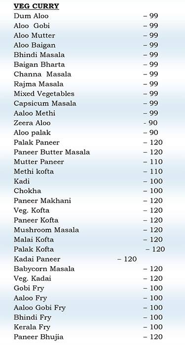 Satkar Restaurant menu