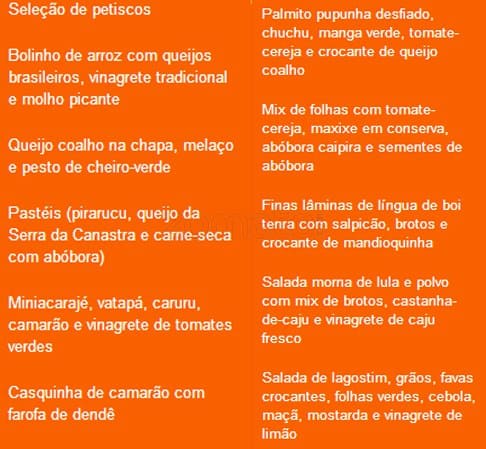 Brasil A Gosto cardápio