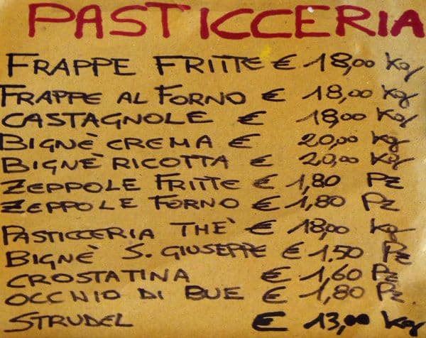 Menu di Nonna Rosetta 