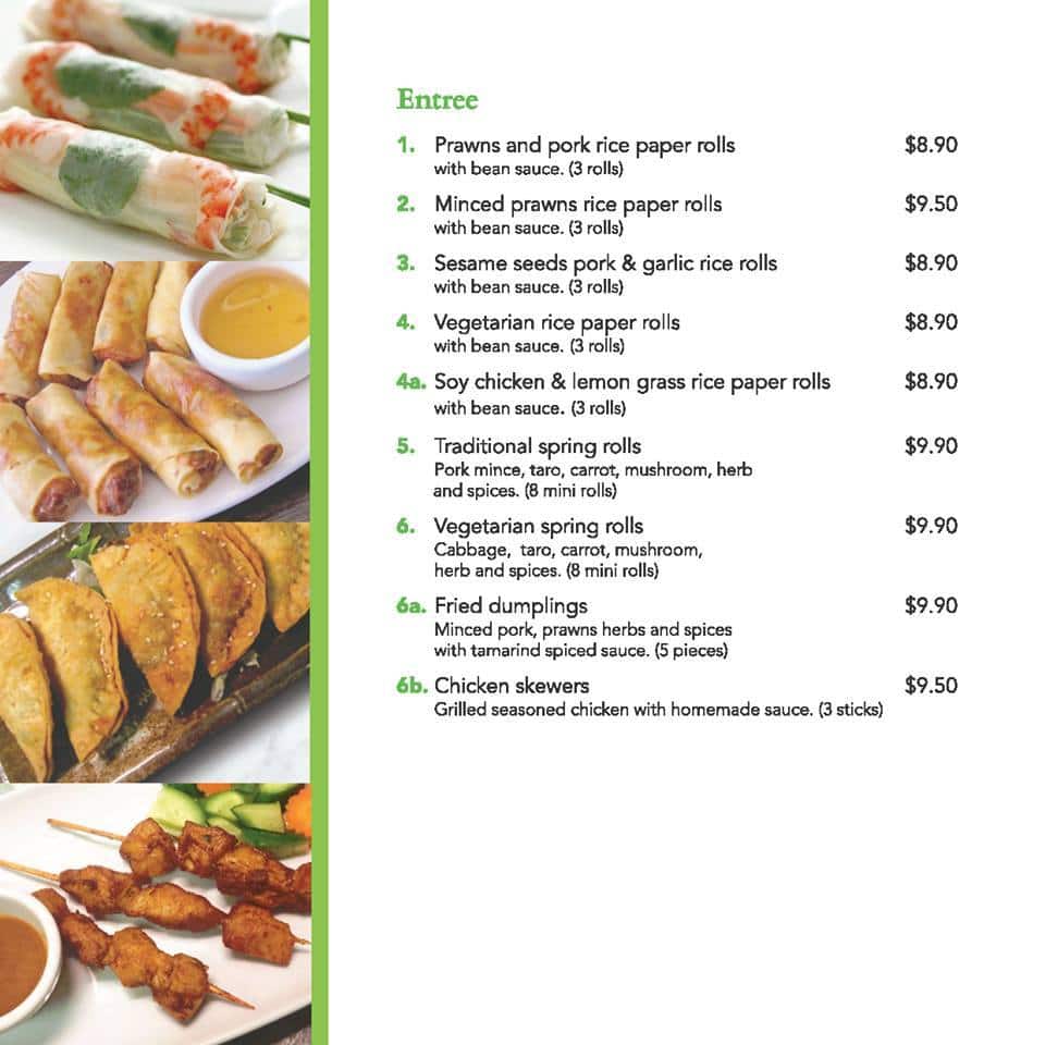Menu of Saigon Express, Drummoyne, Sydney