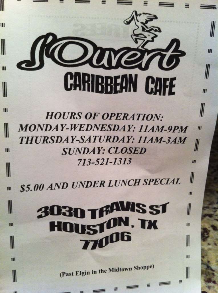 Jouvert Caribbean Cafe Menu, Menu for Jouvert Caribbean Cafe, Midtown