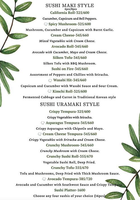 Menu At Gazebo By The Sushi Company Jaipur Jaipur