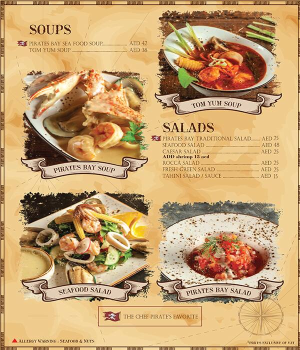 Menu Of Pirates Bay Seafood, Mirdif, Dubai