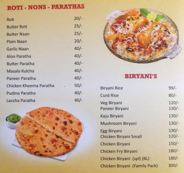 Spicy Hub Restaurant & Take Away menu