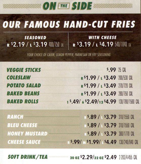 Carta de Wingstop