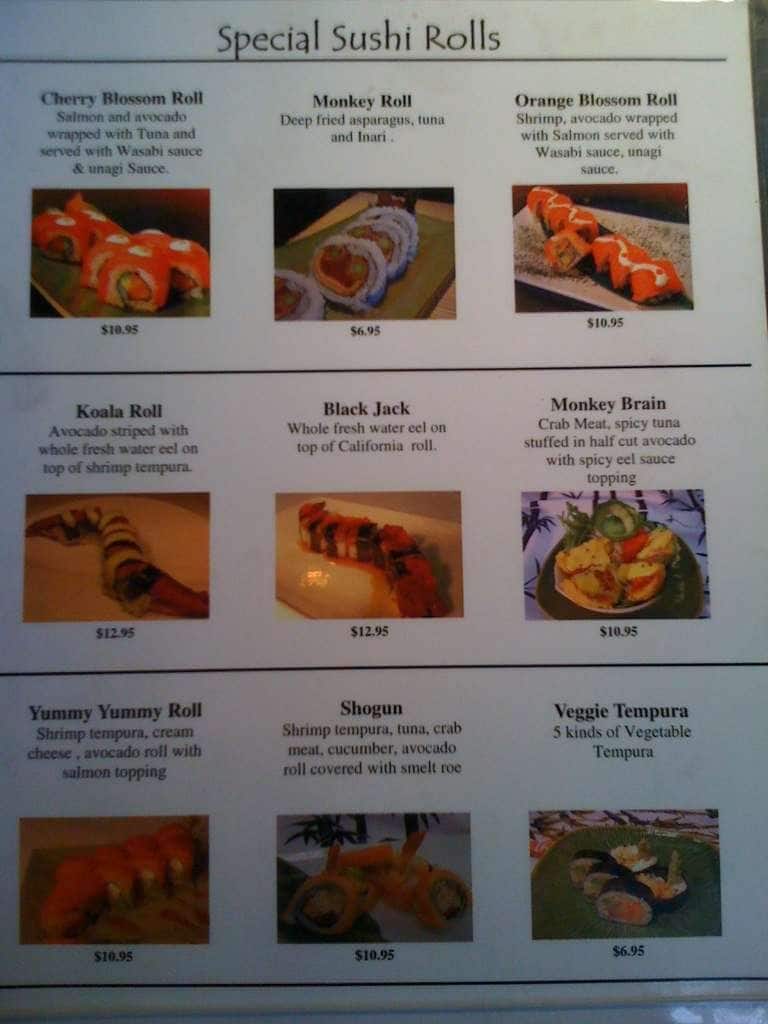 Bluefin Sushi Bar Menu, Menu for Bluefin Sushi Bar, Grant Park