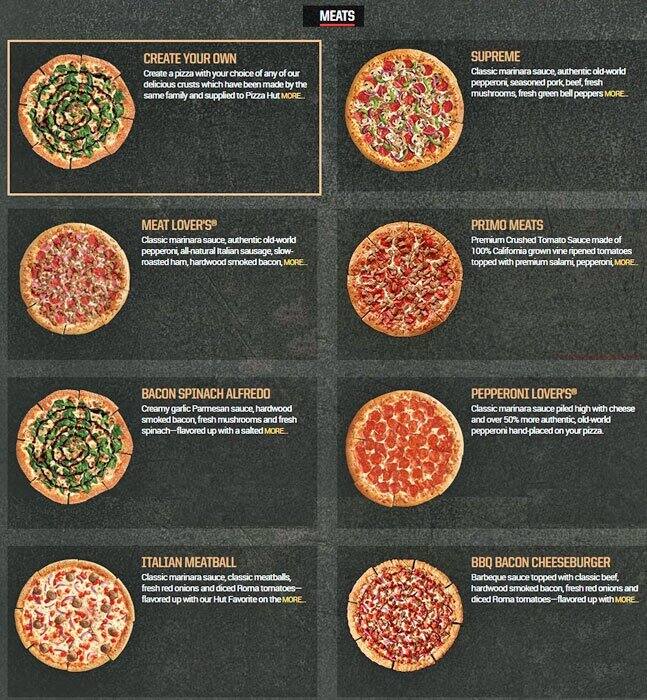 Pizza Hut Menu, Menu for Pizza Hut, Prosperity Church Road, Charlotte