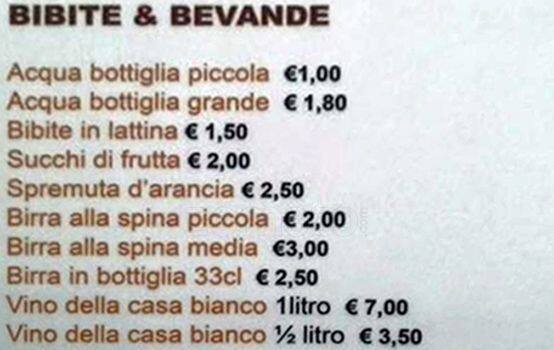 Menu di Francesino Caffè 