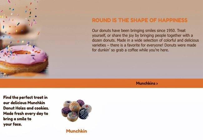 Dunkin Donuts メニュー