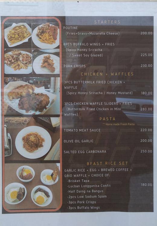 Menu at Grid Cafe + Waffles, Tagaytay