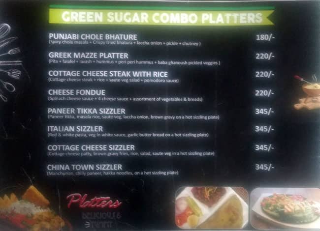 Green sugar menu