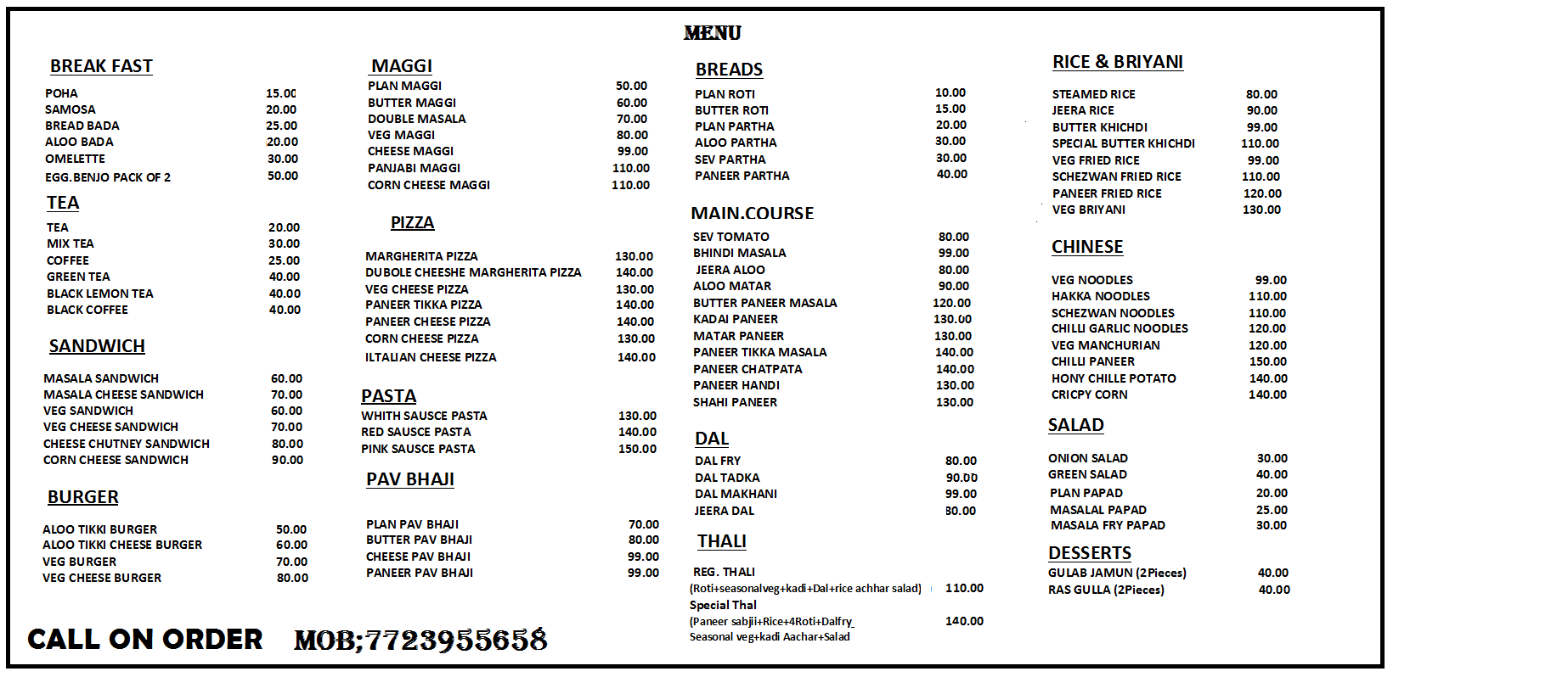 99 Roti.Com Restaurant menu