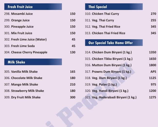 Menu at Sai Prastha Family Restaurant & Bar, Nala Sopara