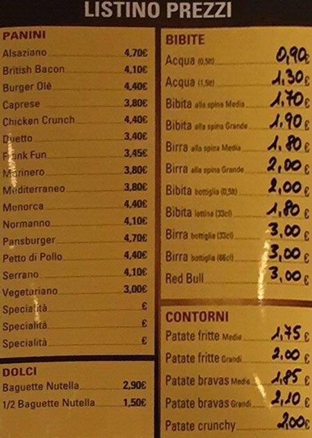 Menu di Pans 