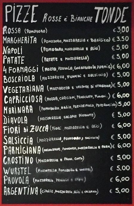 Menu di Le Millevoglie 