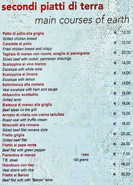 Menu di La Torre 