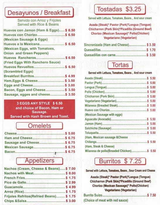 Los Toritos menu, Menu restauracji Los Toritos, North Center, Chicago