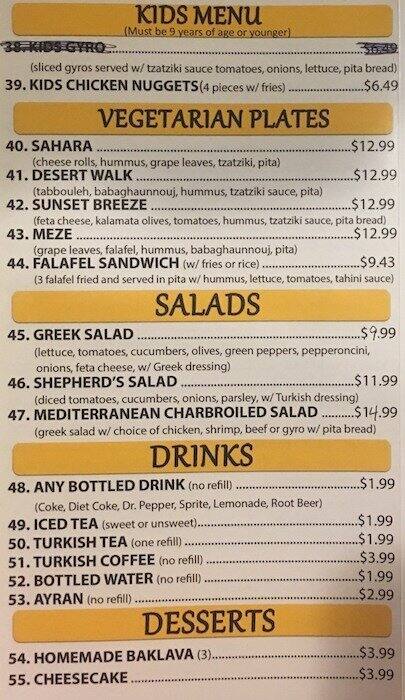 Ali Baba Grill Cafe Menu Menu For Ali Baba Grill Cafe Fort Walton Beach Destin