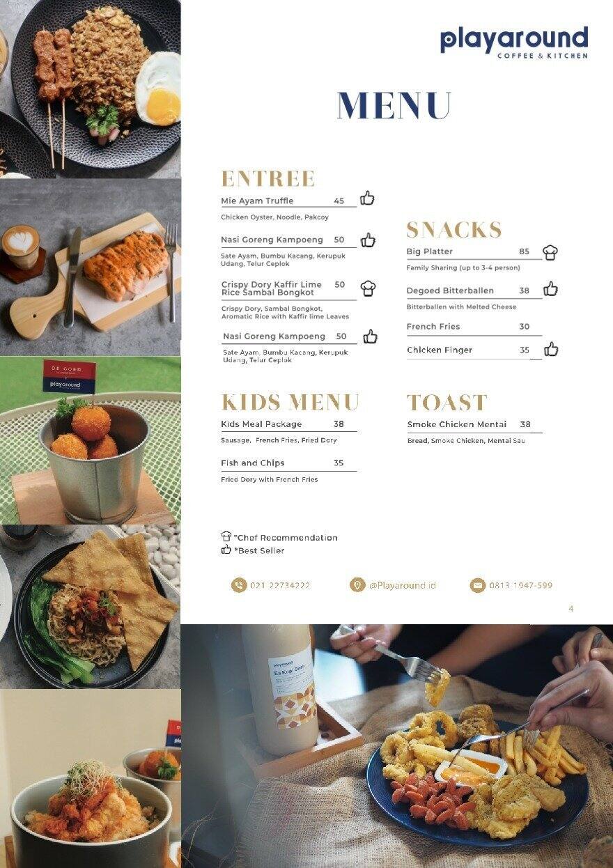 Menu Of Playaround Coffee Kitchen Bintaro Jakarta