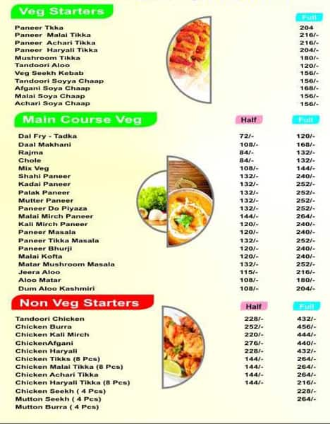 Menu Of Noida Food Plaza, Sector 2, Noida