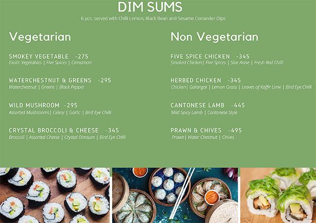 WASABAE menu