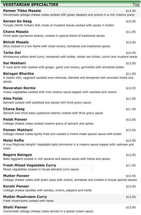 Menu at Desi Village Indian Restaurant, King of Prussia