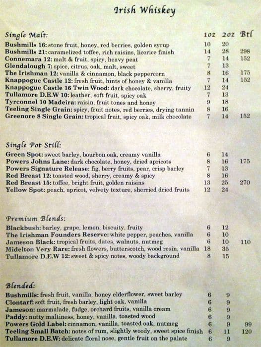 Menu At The Copper Still East Village Pub And Bar New York City 151 2nd Ave