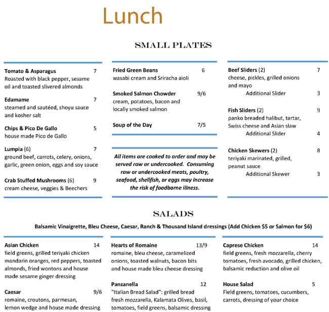 The Kingston Ale House Menu, Menu for The Kingston Ale House, Kingston