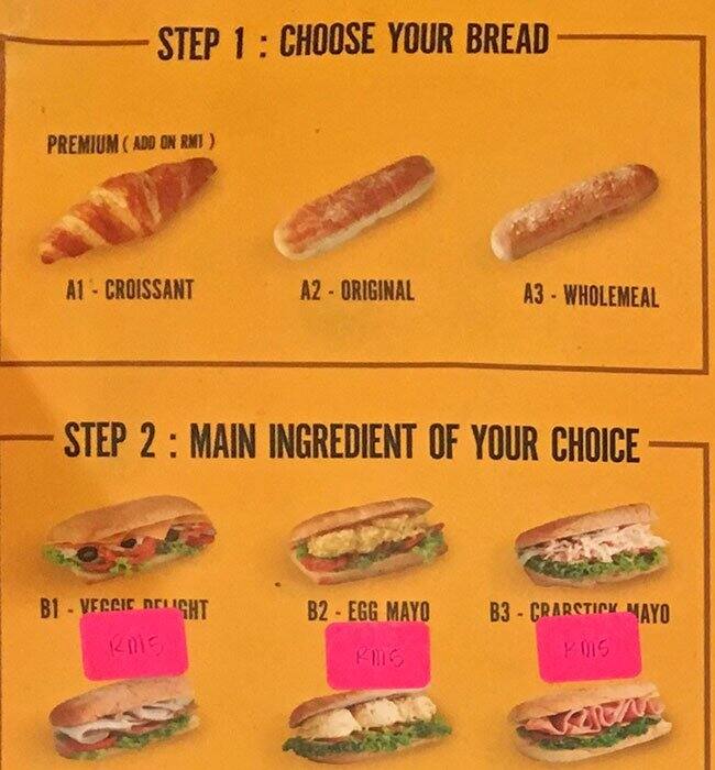 Sandwich Express Menu, Menu for Sandwich Express, Damansara Intan