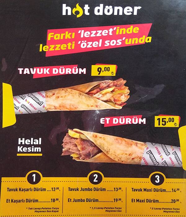 hot doner menu menu for hot doner kayisdagi istanbul