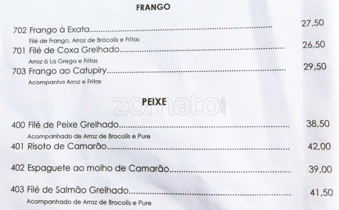 Derby Bar Gávea cardápio