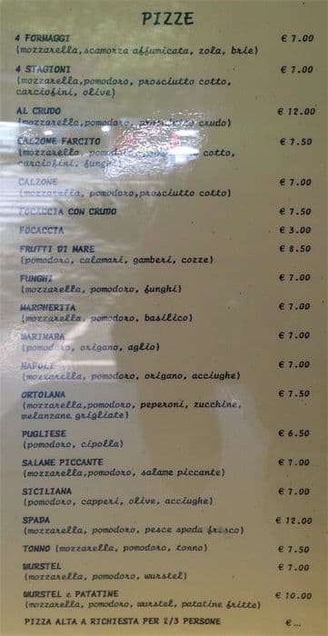 Menu di Da Gaspare 