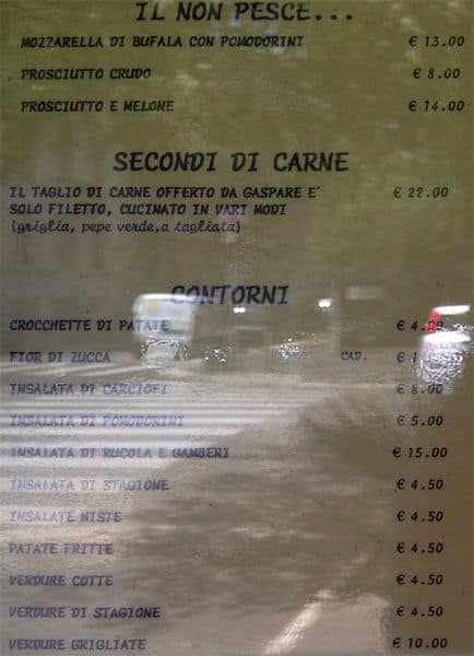 Menu di Da Gaspare 