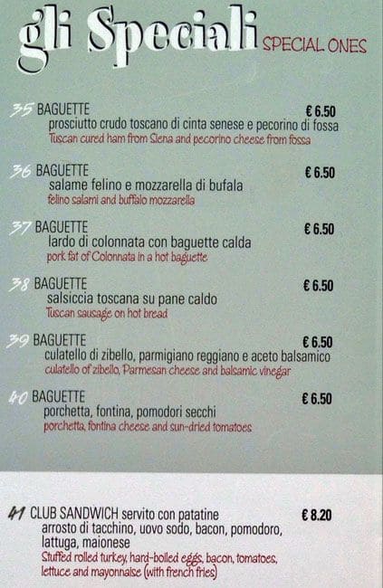 Menu di Pandino 