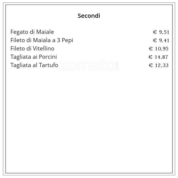 Menu di 9Cento 