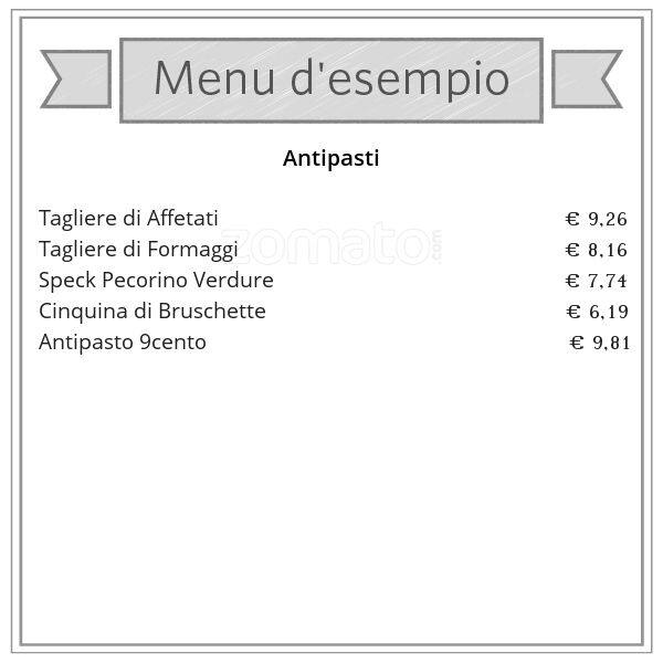 Menu di 9Cento 
