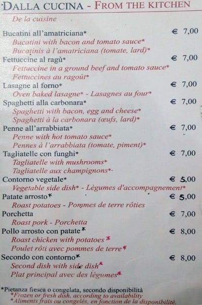 Menu di Polese 