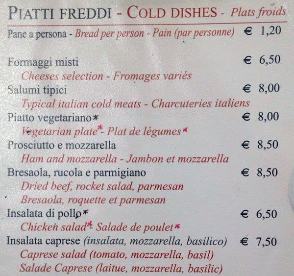 Menu di Polese 