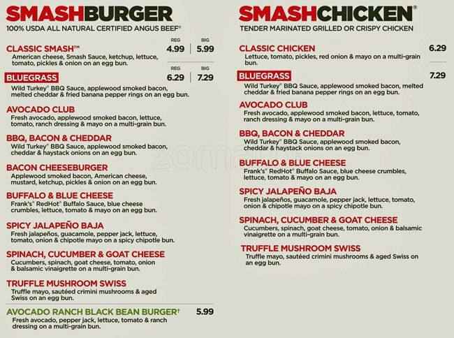 Smashburger Menu, Menu for Smashburger, Nicholasville Road Area ...