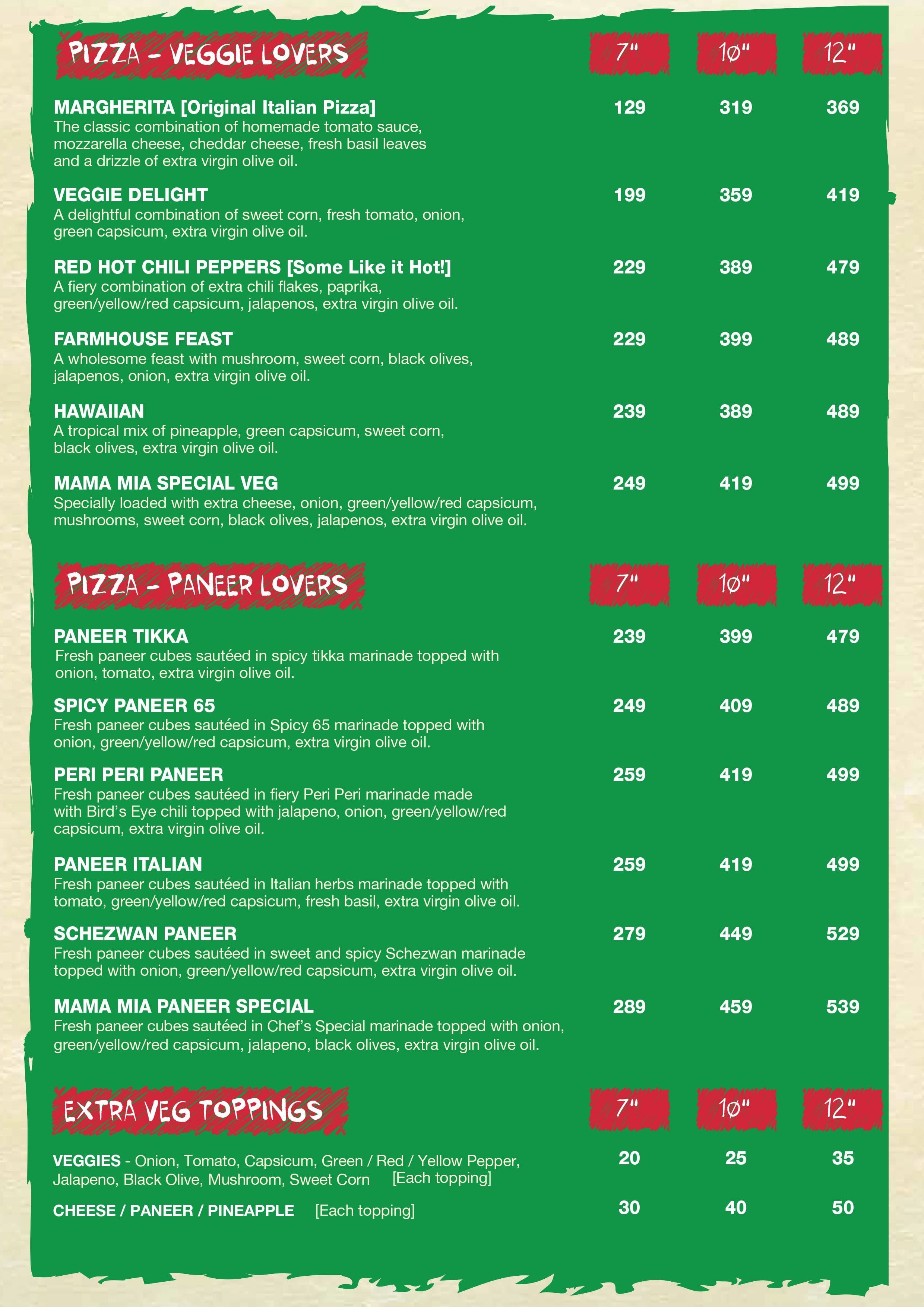 Mama Mia Italia Menu, Menu for Mama Mia Italia, Madhapur, Hyderabad ...