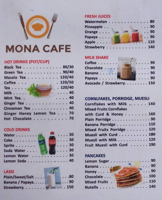 Mona Town 69 Menu Menu For Mona Town 69 Mandrem Goa