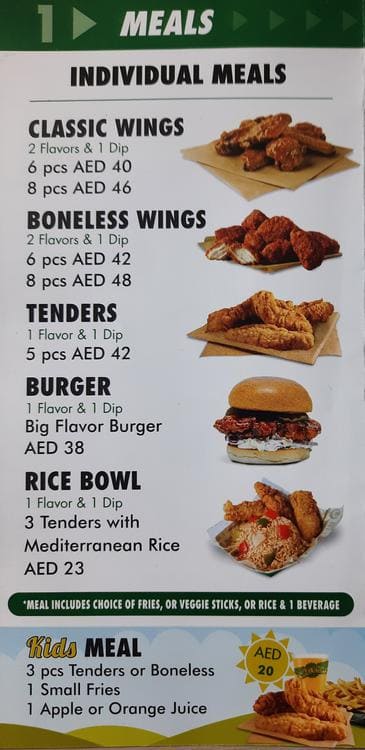 Wingstop menu deals prices