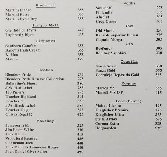 Menu at Olive Bistro, Gurugram, Shop 101